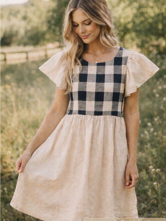 Roolee Dresses & Skirts - ROOLEE Cottagecore Gingham Puff Sleeve Dress Soft Girl